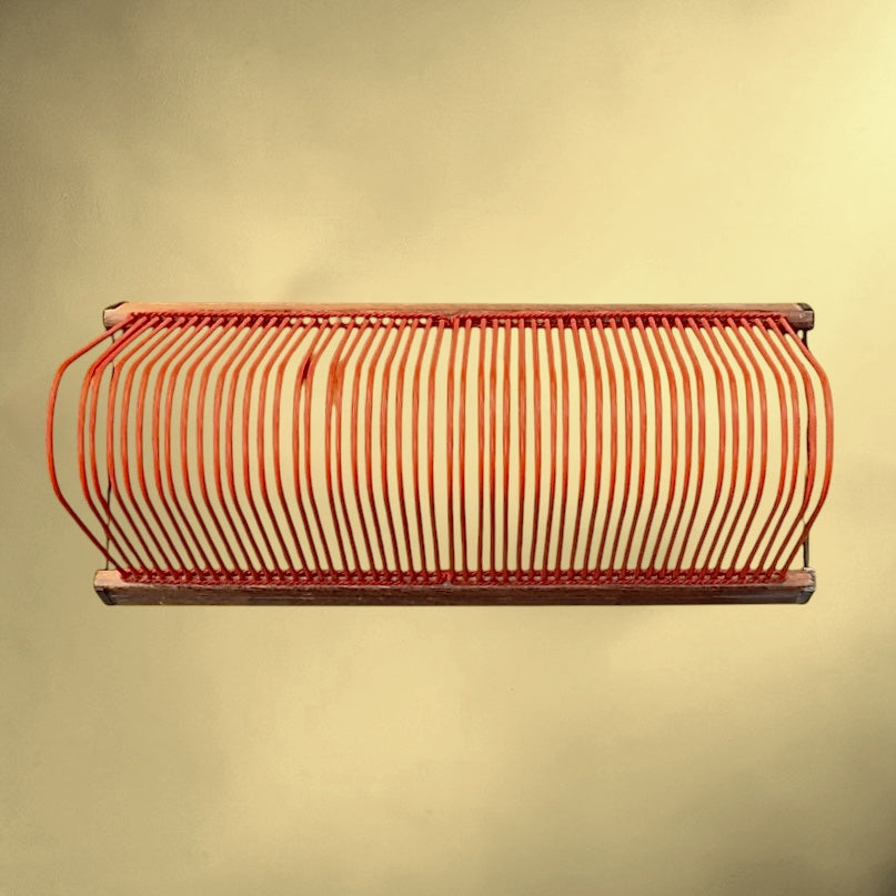 Porte Disques Vinyles Ancien Bois Et Métal Rouge 33 45 Tours