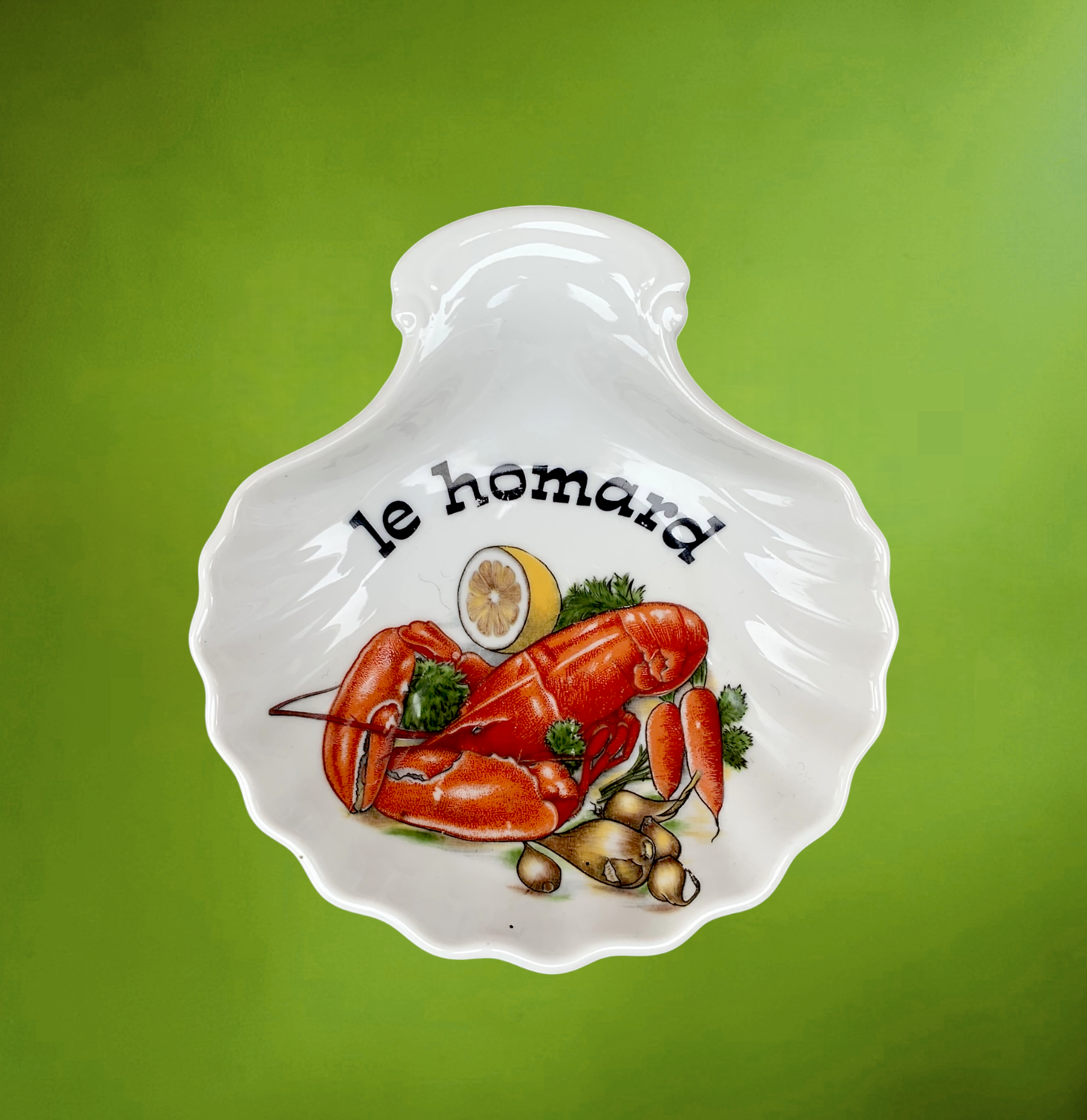 Six Coupelles Coquille en Porcelaine L’Arc-en-Ciel Décor Fruits de Mer – Années 90-2000