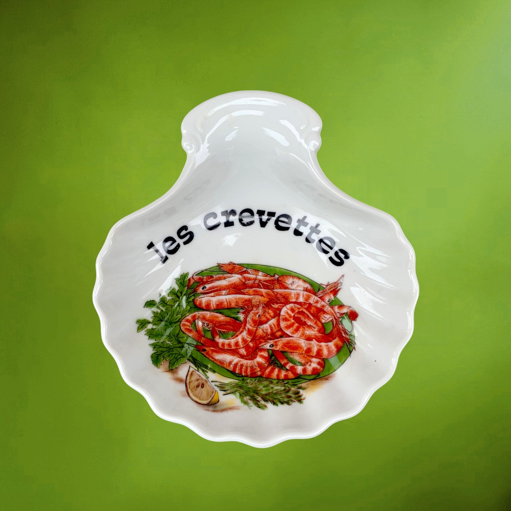 Six Coupelles Coquille en Porcelaine L’Arc-en-Ciel Décor Fruits de Mer – Années 90-2000