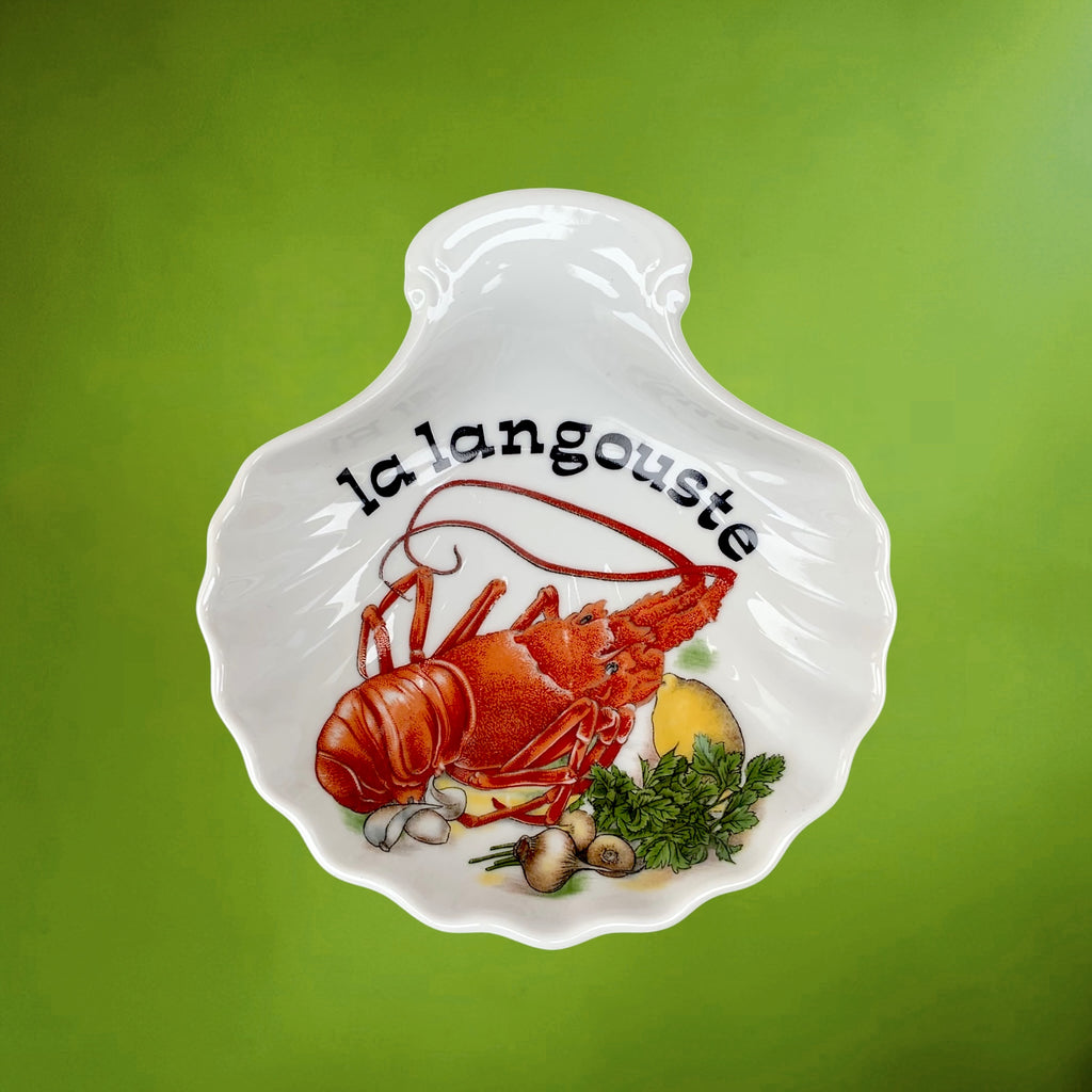 Six Coupelles Coquille en Porcelaine L’Arc-en-Ciel Décor Fruits de Mer – Années 90-2000