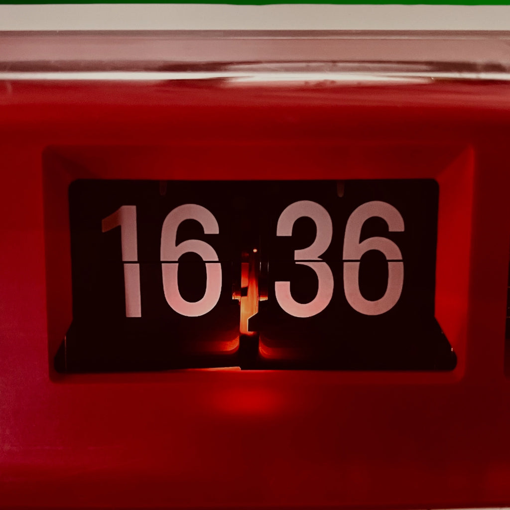 Réveil Flip Clock Copal 228 Rouge Corail Made in Japan - Années 60-70