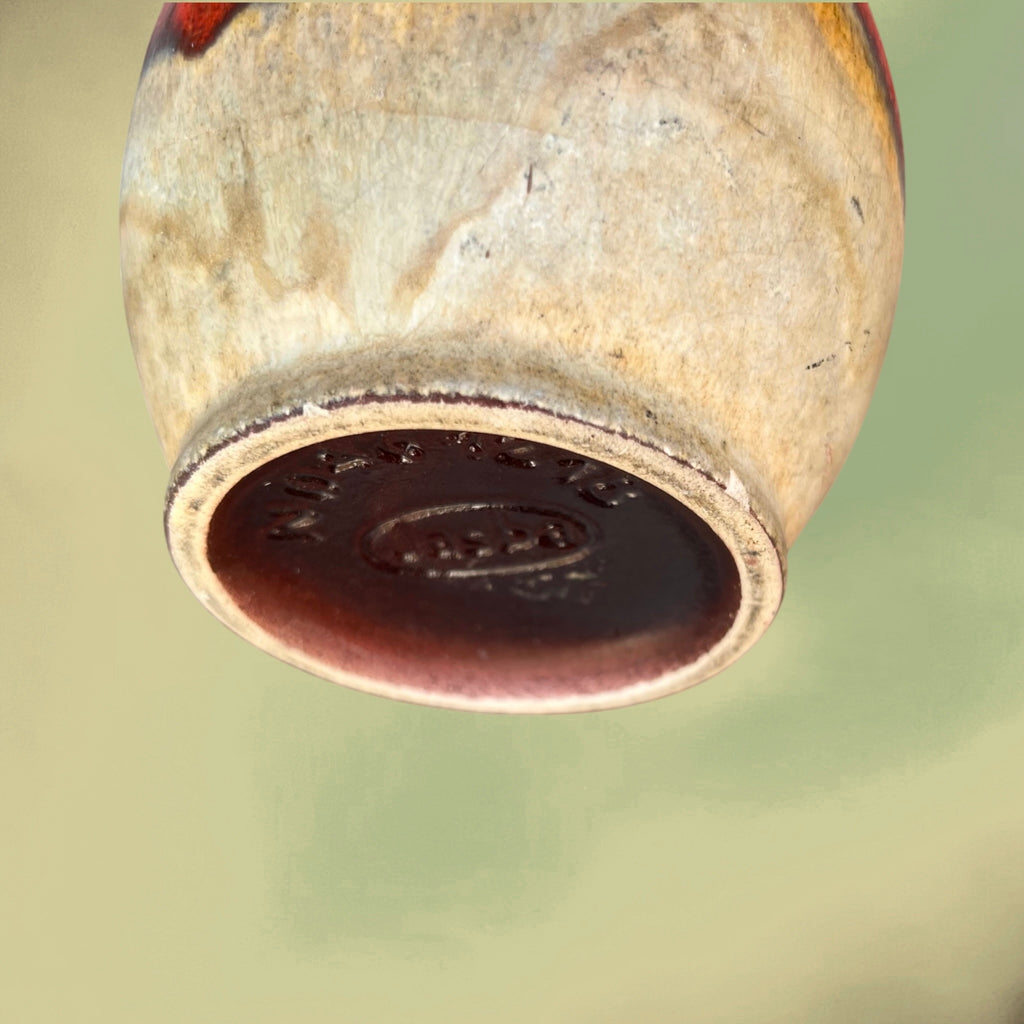 Vase Jasba N046 en Céramique Fat Lava Rouge West Germany - Années 70
