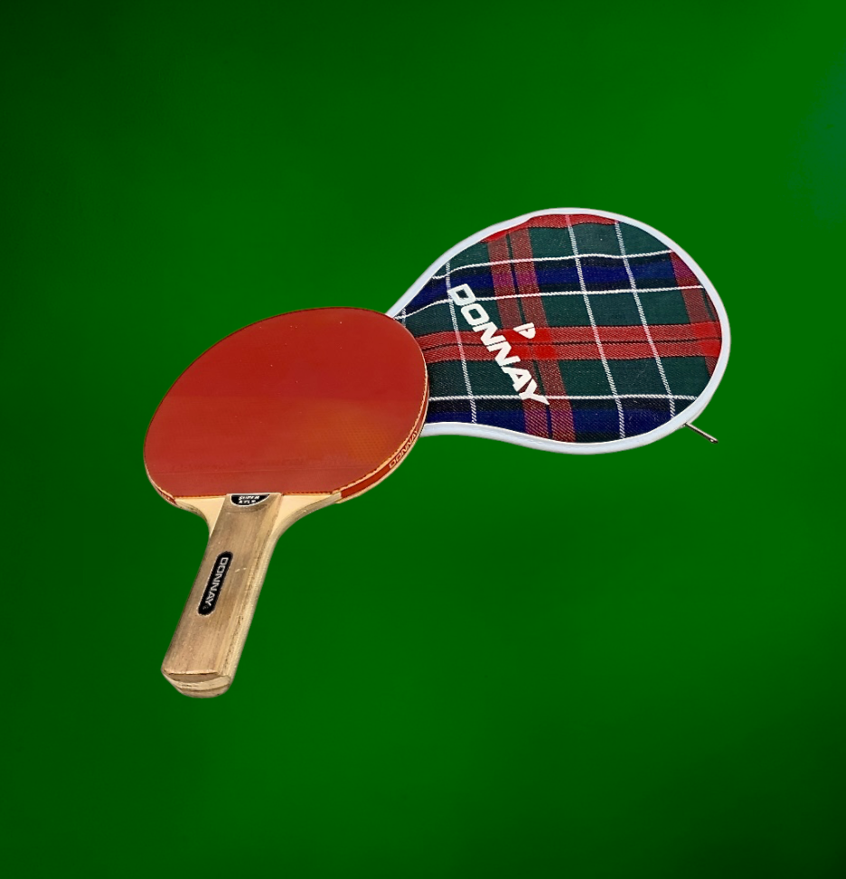 Raquette de Tennis de Table Donnay Performance avec Housse Écossaise – Années 70