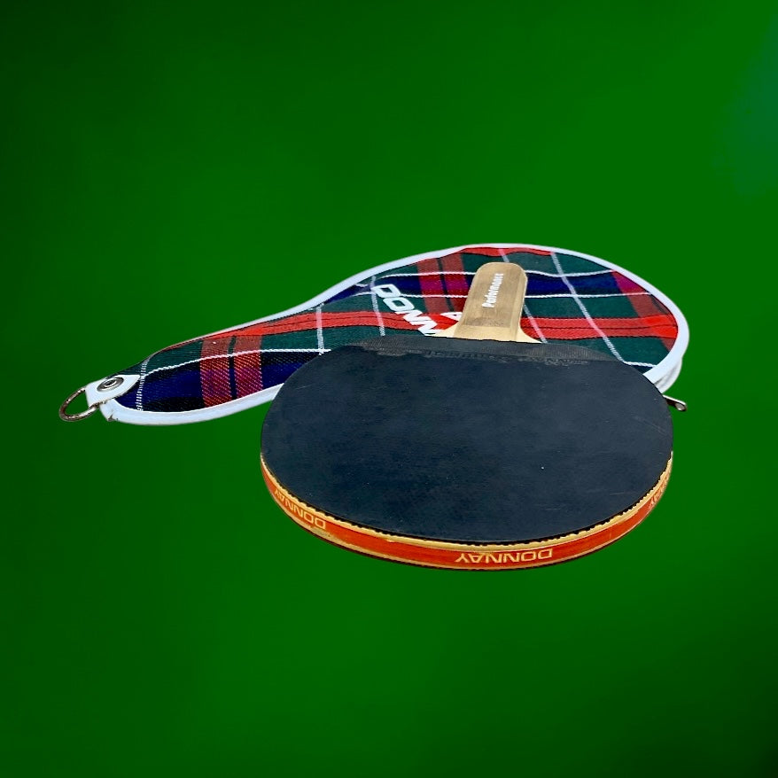 Raquette de Tennis de Table Donnay Performance avec Housse Écossaise – Années 70