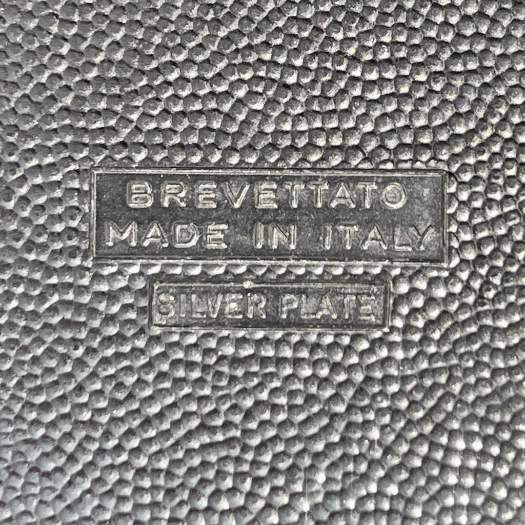 Plateau de Service Italien en Métal Argenté à Décor Rocaille - Années 1960-70