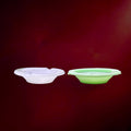 Duo cendriers vintage Verigoud – verre opalin blanc et vert