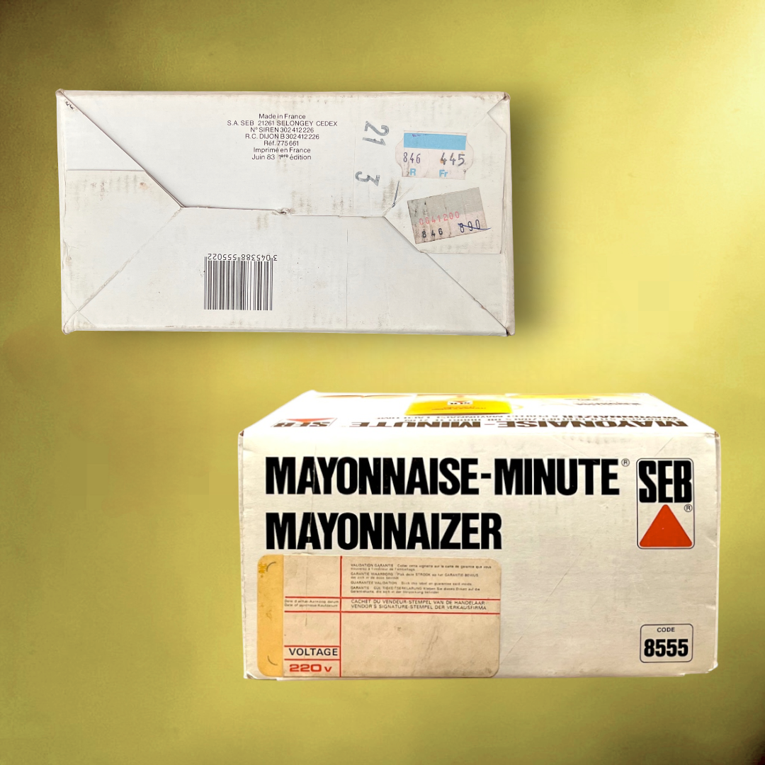 Mayonnaise Minute SEB Jaune Électrique Design Pop Années 70 - Boîte et Mode d'Emploi