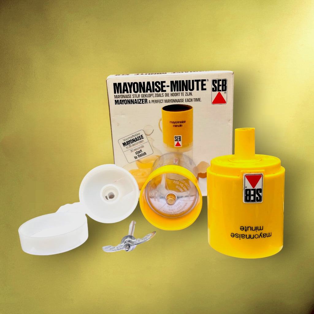 Mayonnaise Minute SEB Jaune Électrique Design Pop Années 70 - Boîte et Mode d'Emploi