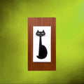 plaque-murale-chat-noir-ceramique-bois-annees-70