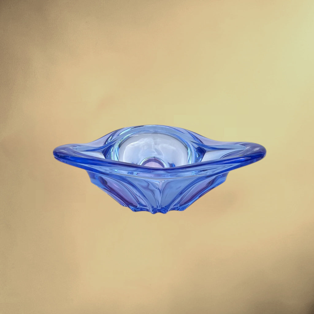 Coupe Waltherglas en Verre Bleu et Lilas – Années 1980