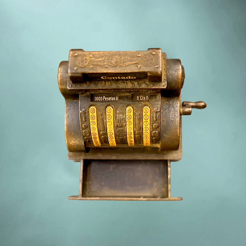 Taille-crayon vintage Play Me métal caisse enregistreuse – Espagne années 60