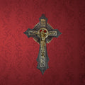 Ancien Crucifix Art Déco en Métal Doré et Patiné – Années 1930-40