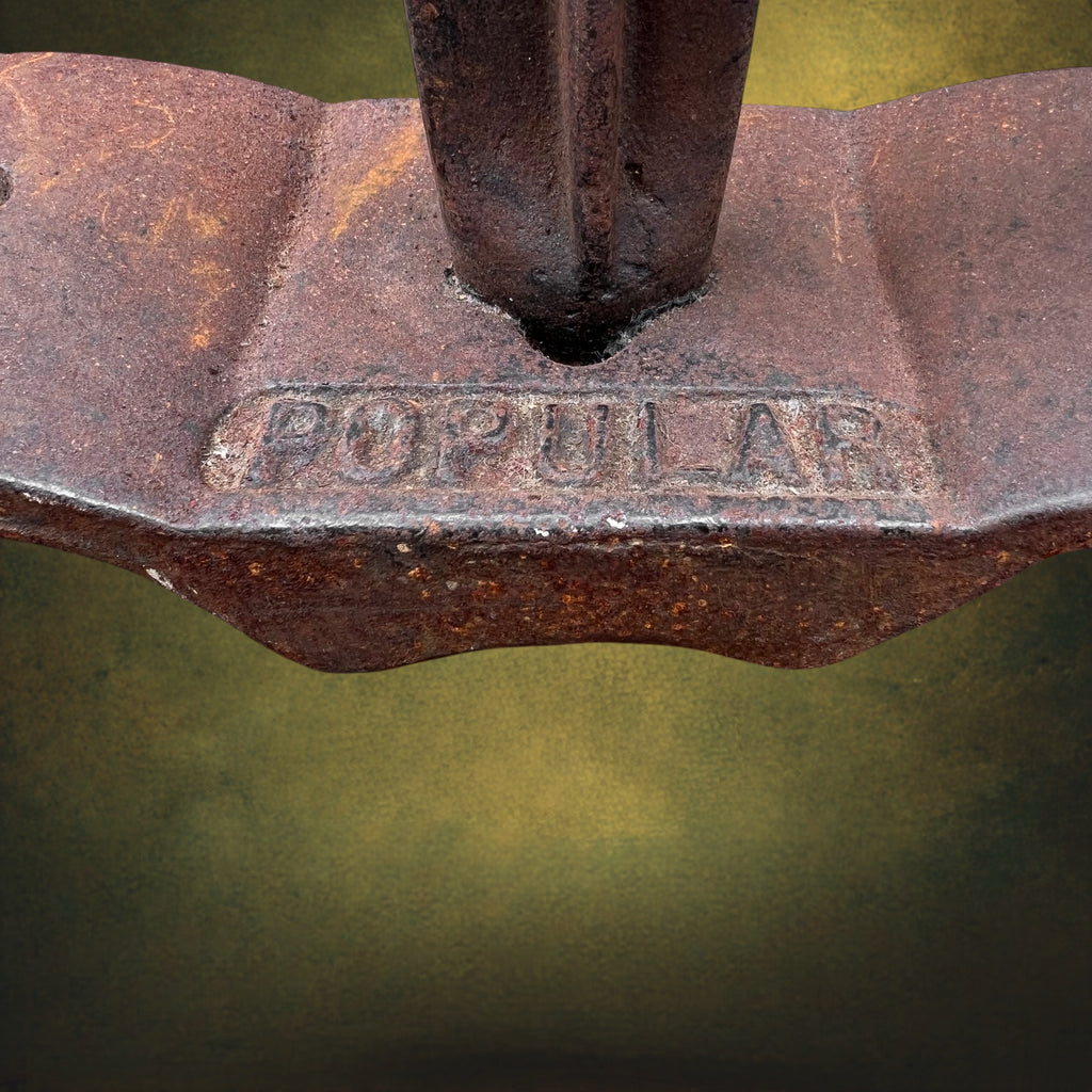 Ancienne Enclume de Cordonnier en Fonte Marquée Popular – Première Moitié du XXe Siècle