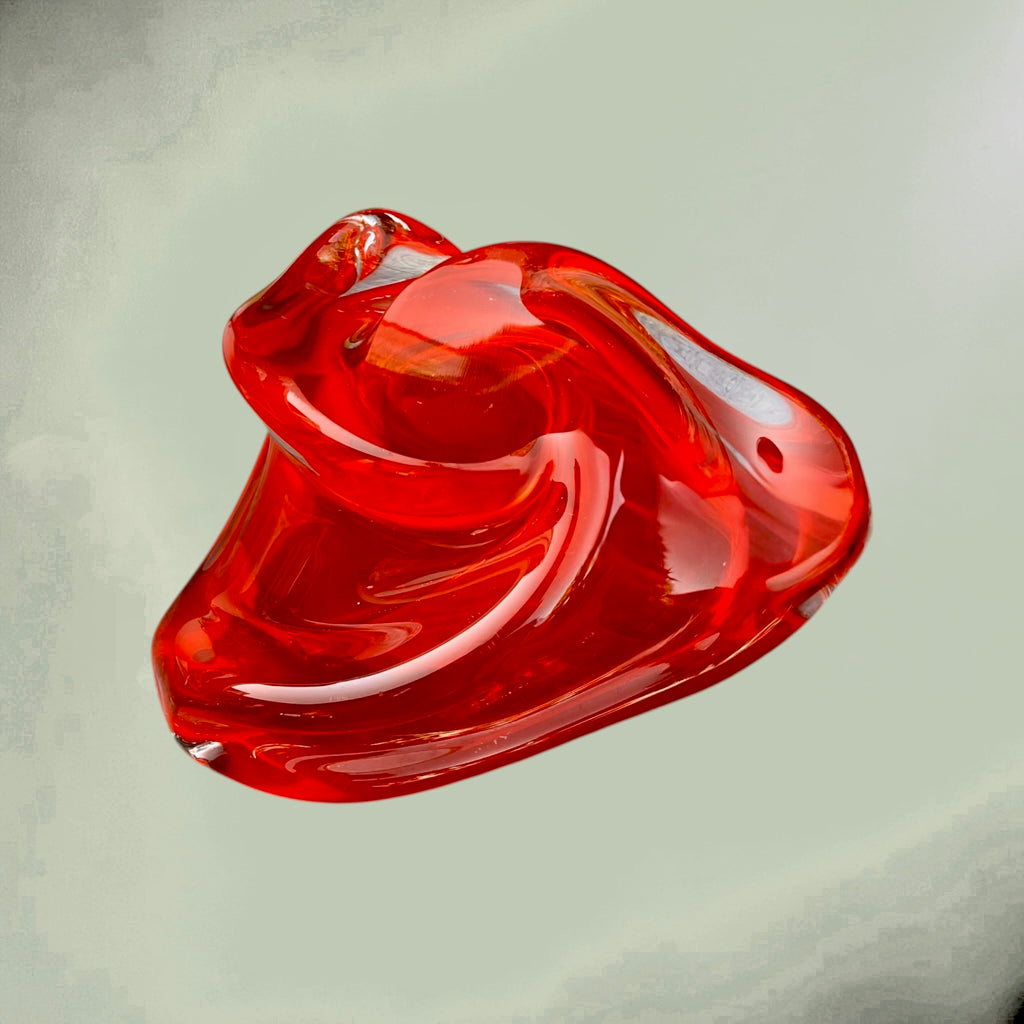 Grand cendrier en verre rouge de Braine-le-Comte – 2,240 kg - Années 1960-70