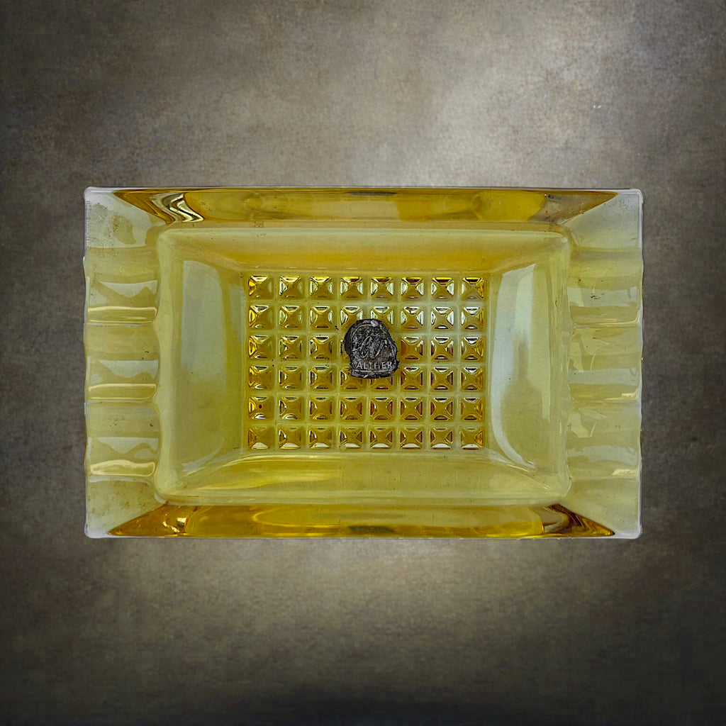 Cendrier Walther Kristallglas en verre jaune – années 1960-1970