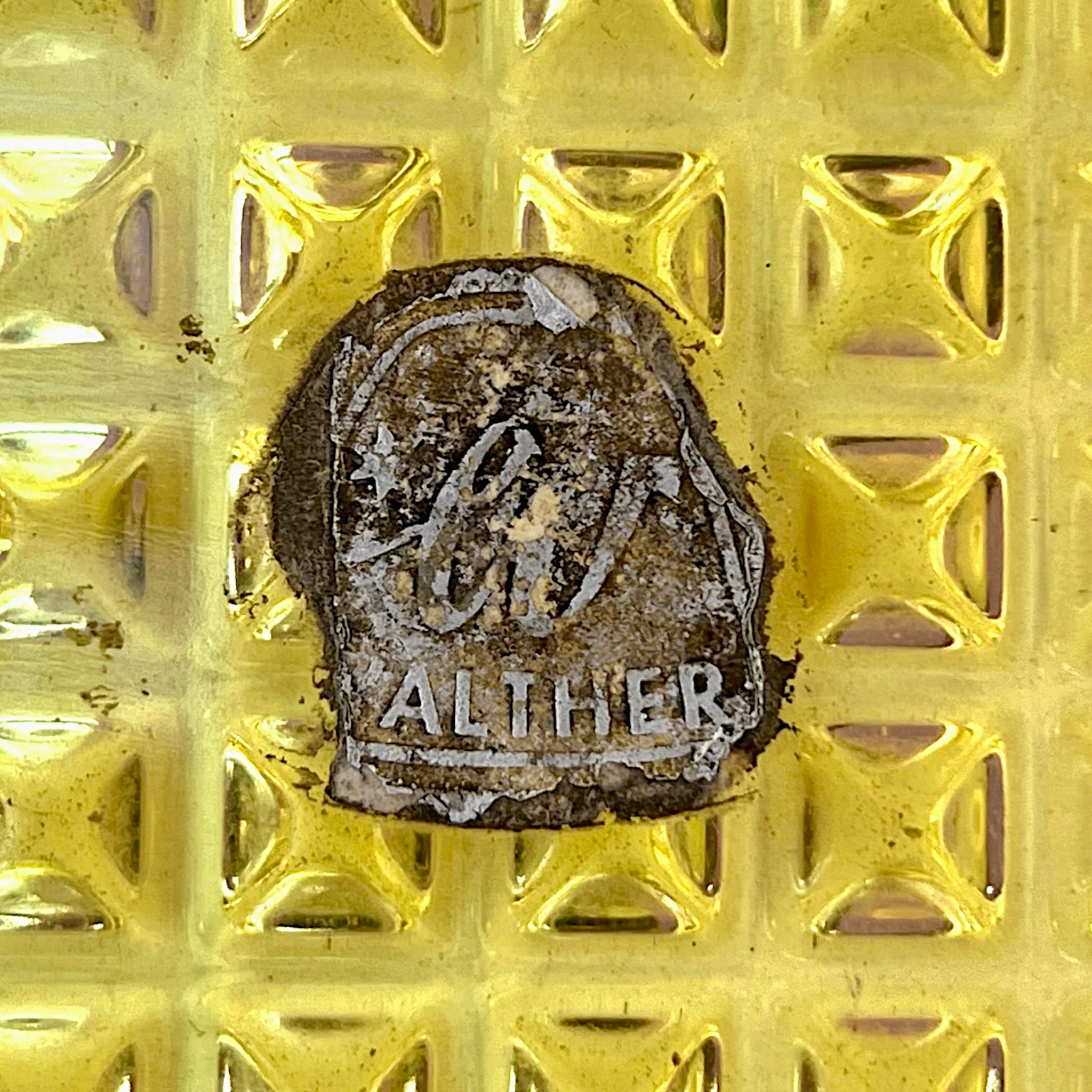 Cendrier Walther Kristallglas en Verre Jaune – Allemagne, Années 1960-1970