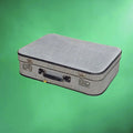 Valise vintage mouchetée noir et blanc – années 50
