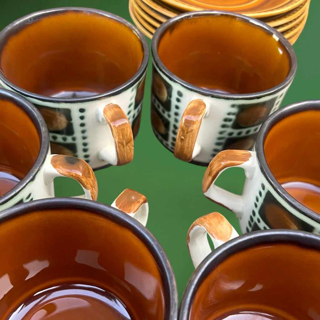Service à Café Boch La Louvière Bernadette, 6 Tasses et Soucoupes – 1966