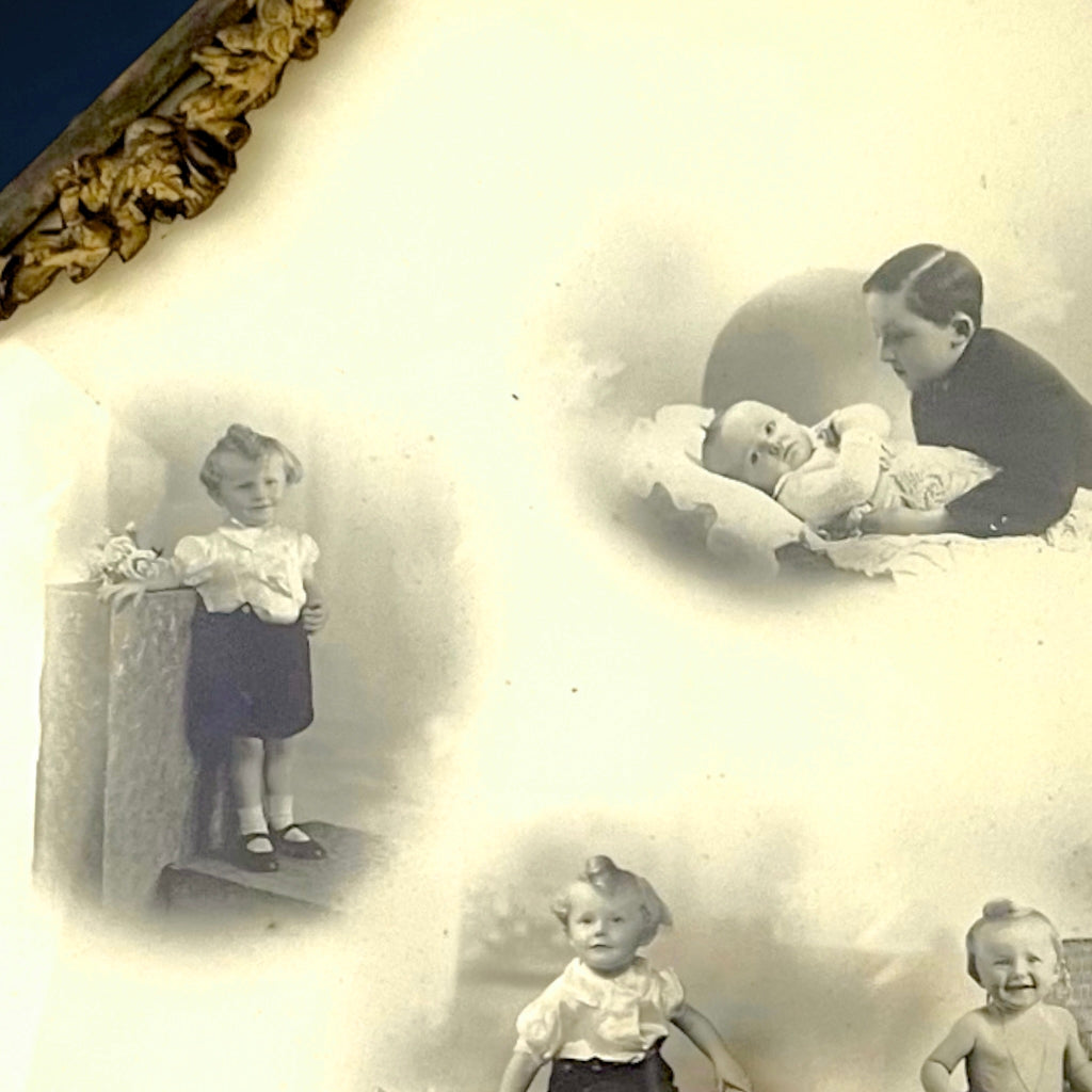 Cadre Photo Ancien Octogonal en Métal Doré J.B. Déposé – Début XXe Siècle