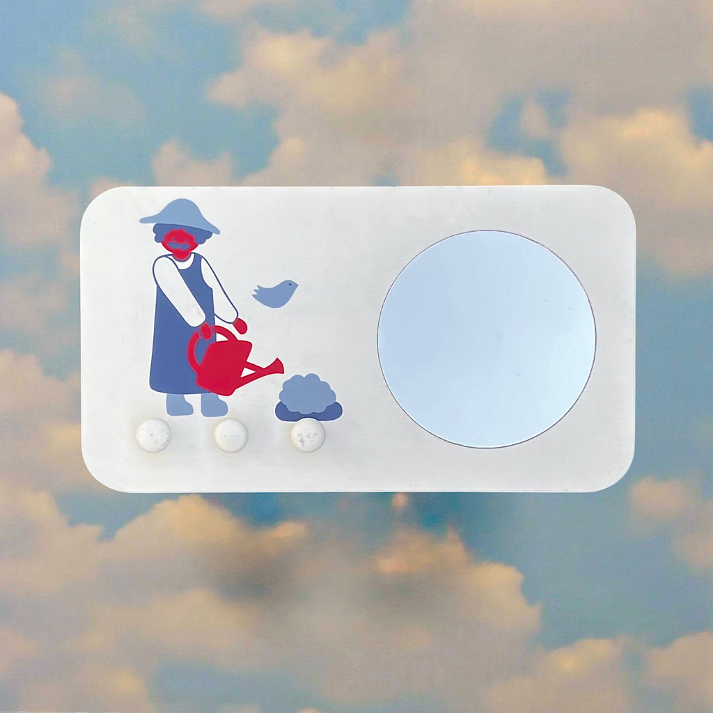 Portemanteau Mural Dujardin avec Miroir pour Enfant – Années 1970-1980