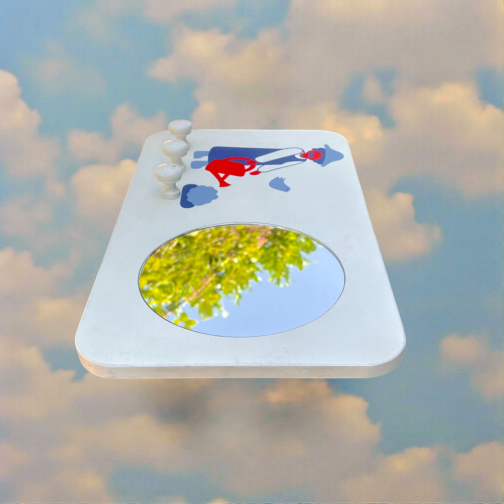 Portemanteau Mural Dujardin avec Miroir pour Enfant – Années 1970-1980