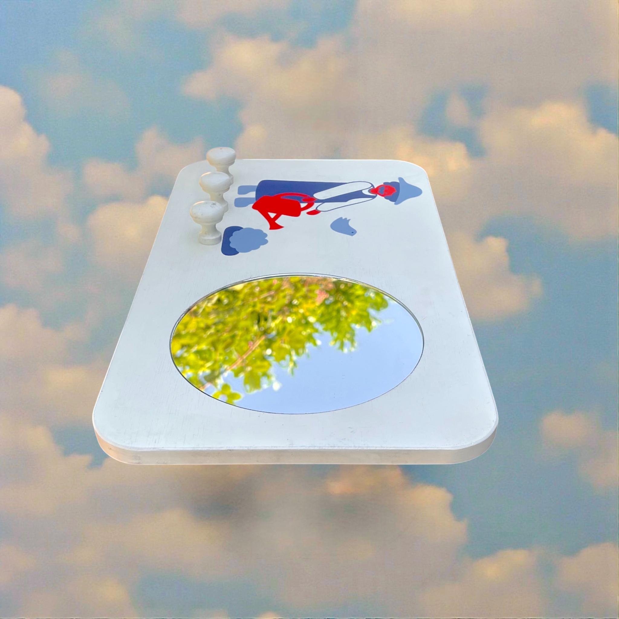 Portemanteau Mural Dujardin avec Miroir pour Enfant – Années 1970-1980