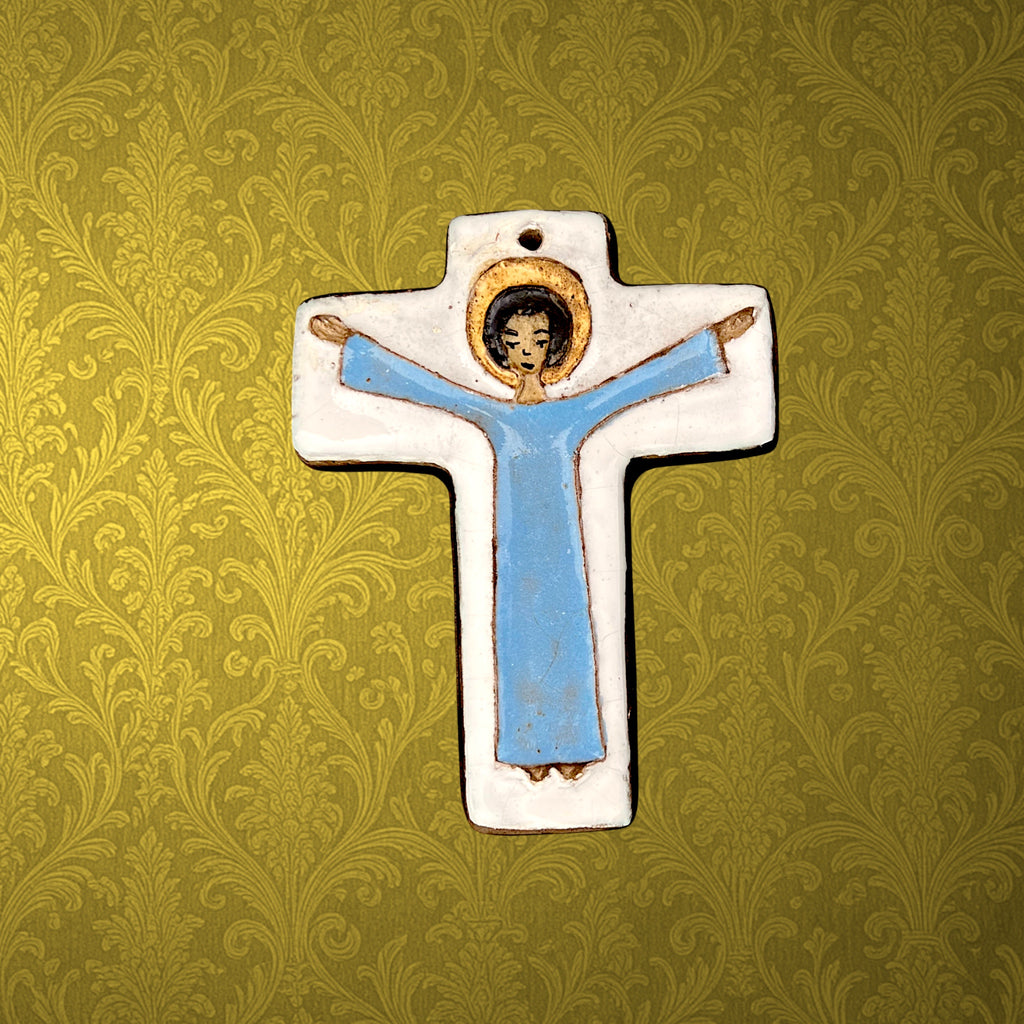 Trio de Croix Murales en Céramique Émaillée – Années 1960-1970