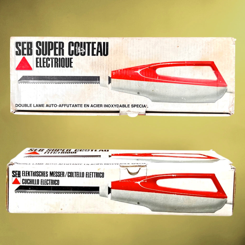 Super Couteau Électrique SEB Rouge avec Boîte et Notices – Années 1970