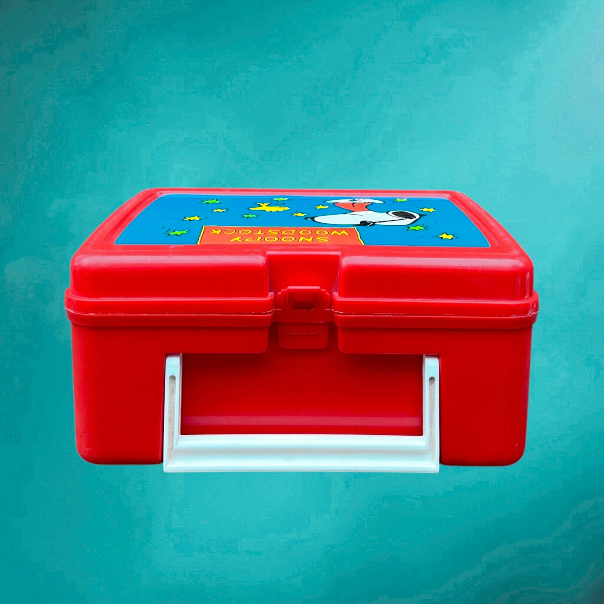 Boite Lunch Snoopy Woodstock Thermos Plastique Rouge Années 1970