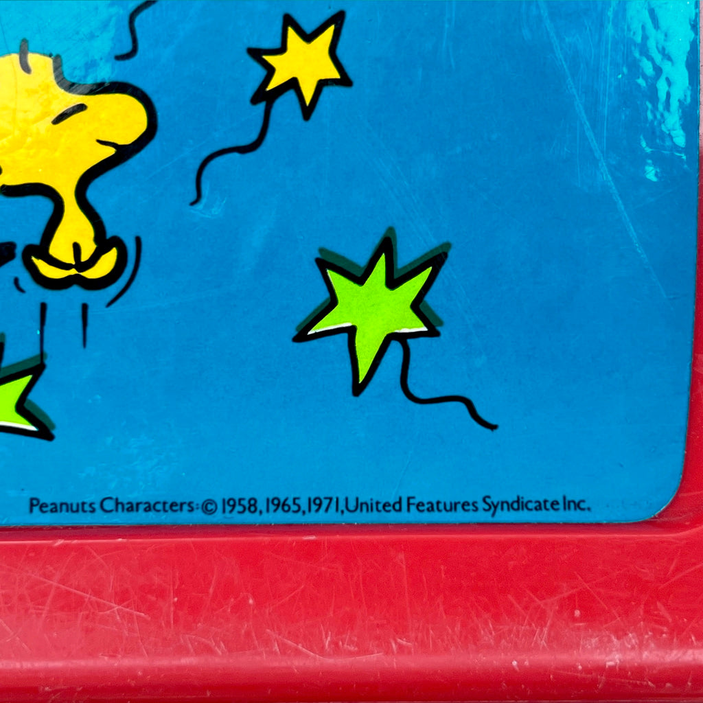 Boite Lunch Snoopy Woodstock Thermos Plastique Rouge Années 1970