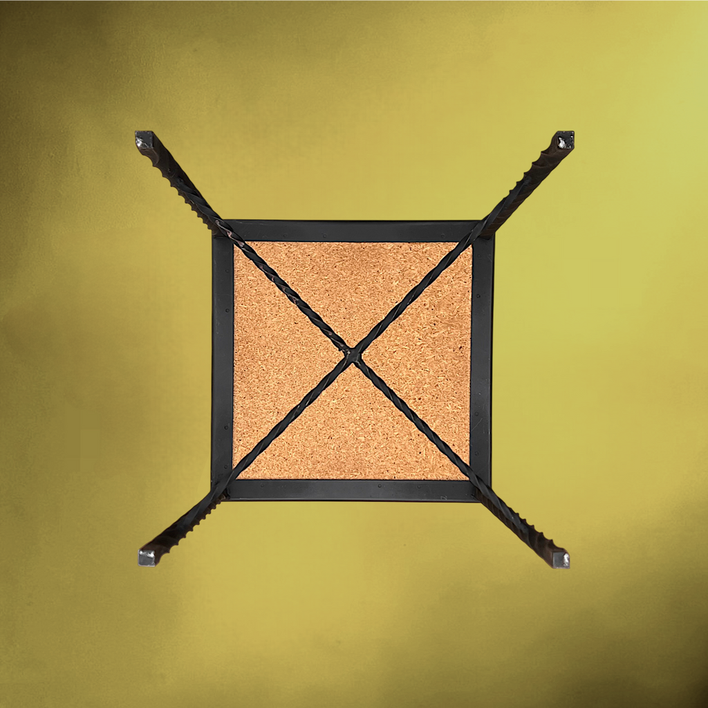 Table d’Appoint en Fer Forgé et Céramique – Années 1960-1970