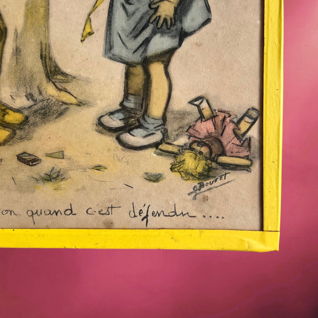 Lithographie Germaine Bouret « C’est bon quand c’est défendu ! » – Années 1940