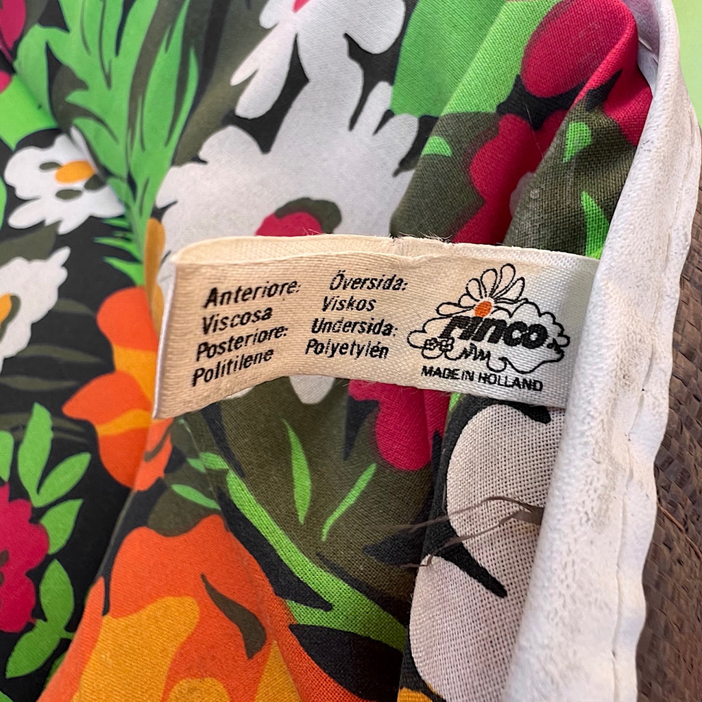 Fauteuil Bain-de-Soleil Pliant Rinco à Décor Floral – Années 1970