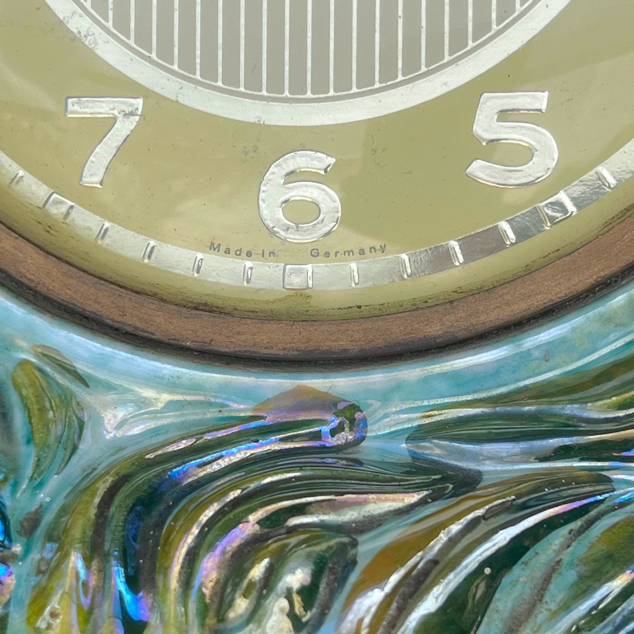 Horloge Art Déco Héron En Céramique Émaillée Made In Germany Années 1930 1940
