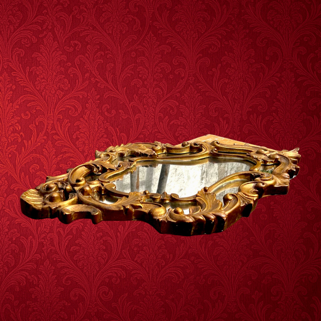 Miroir Mural Doré à Parecloses Style Rococo Louis XV – Années 50-60