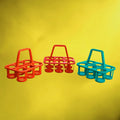 Trio de Porte-Bouteilles en Plastique Coloré – Années 1970
