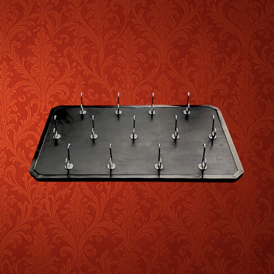 Grand Portemanteau Mural Noir 13 Doubles Patères Aluminium Style Vestiaire – Années 50 60