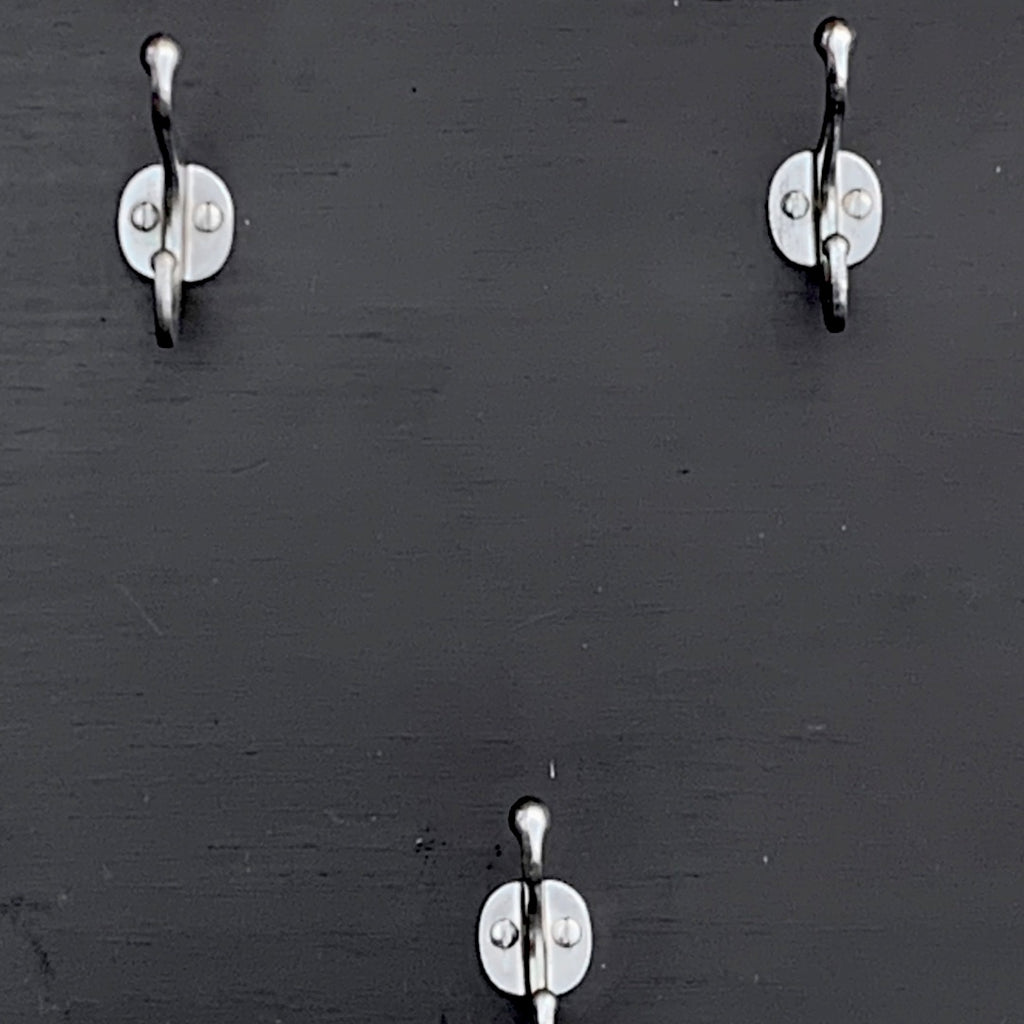 Grand Portemanteau Mural Noir 13 Doubles Patères Aluminium Style Vestiaire – Années 50 60