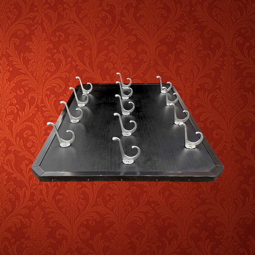 Grand Portemanteau Mural Noir 13 Doubles Patères Aluminium Style Vestiaire – Années 50 60