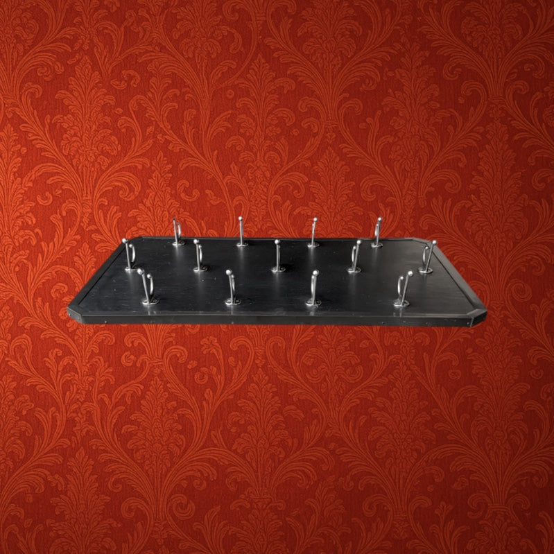 Grand Portemanteau Mural Noir 13 Doubles Patères Aluminium Style Vestiaire – Années 50 60