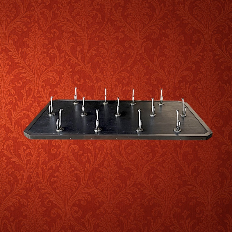 Grand Portemanteau Mural Noir 13 Doubles Patères Aluminium Style Vestiaire – Années 50 60