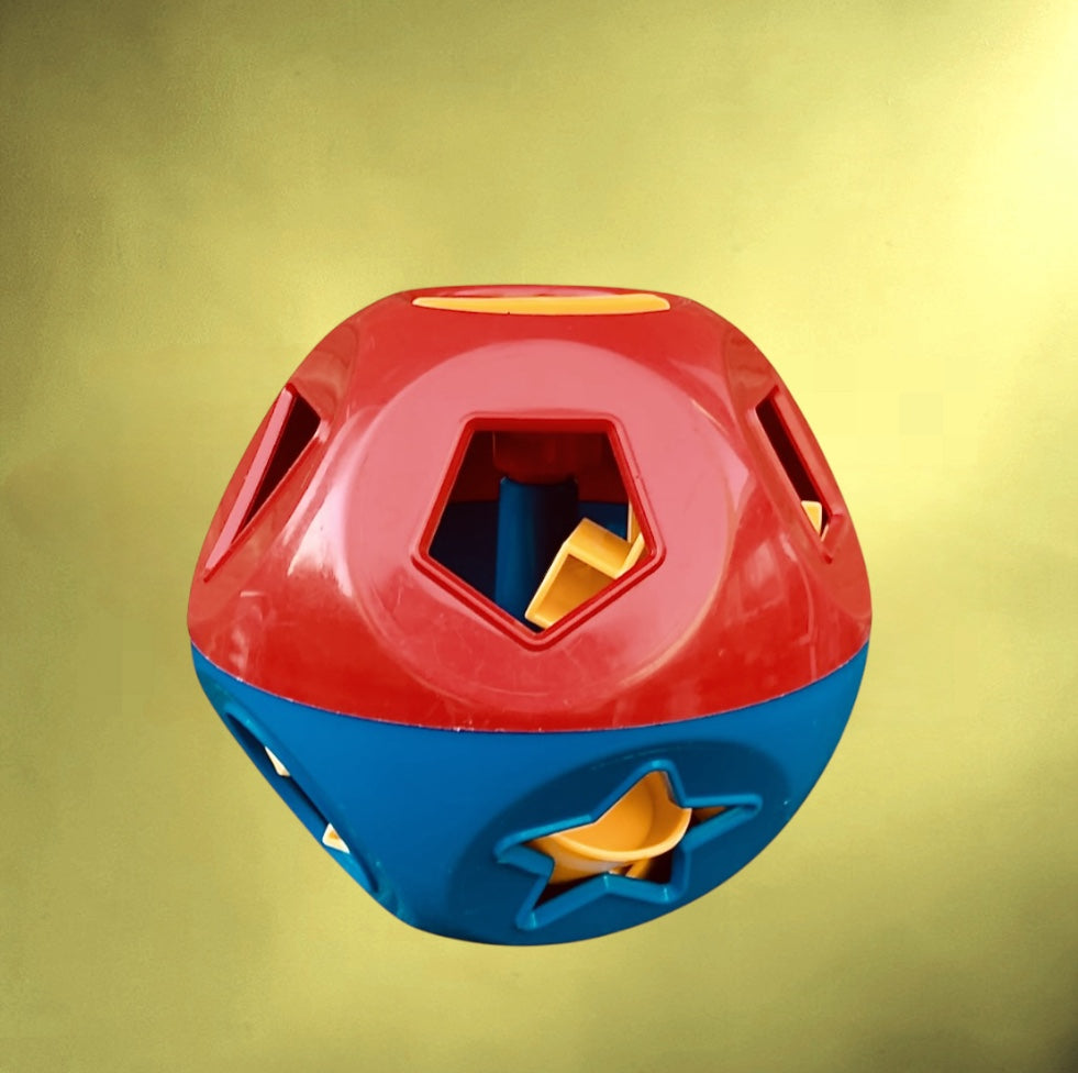 Jouet éducatif vintage Tupperware Shape-O en plastique – boule à formes – années 1970