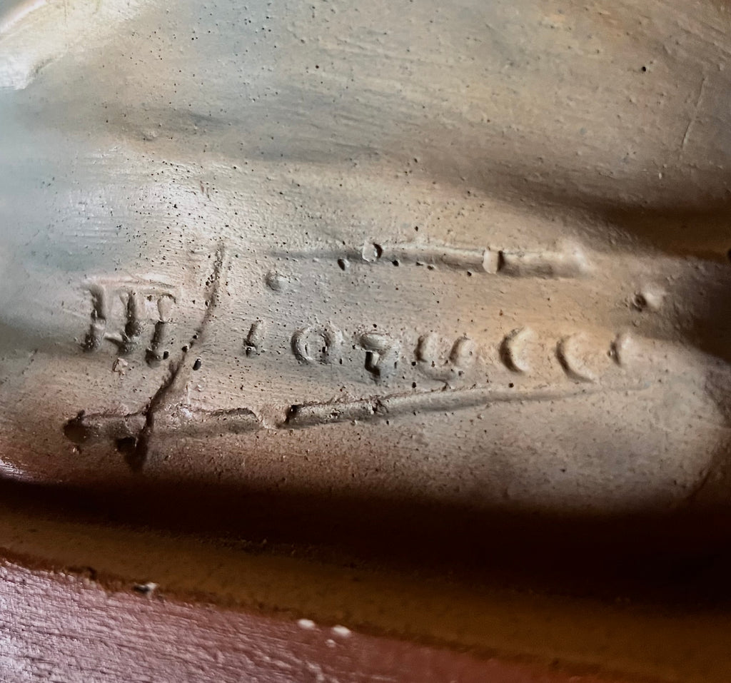Buste de Saffo en plâtre polychrome Signé M. Fiorucci – Italie, début XXe siècle