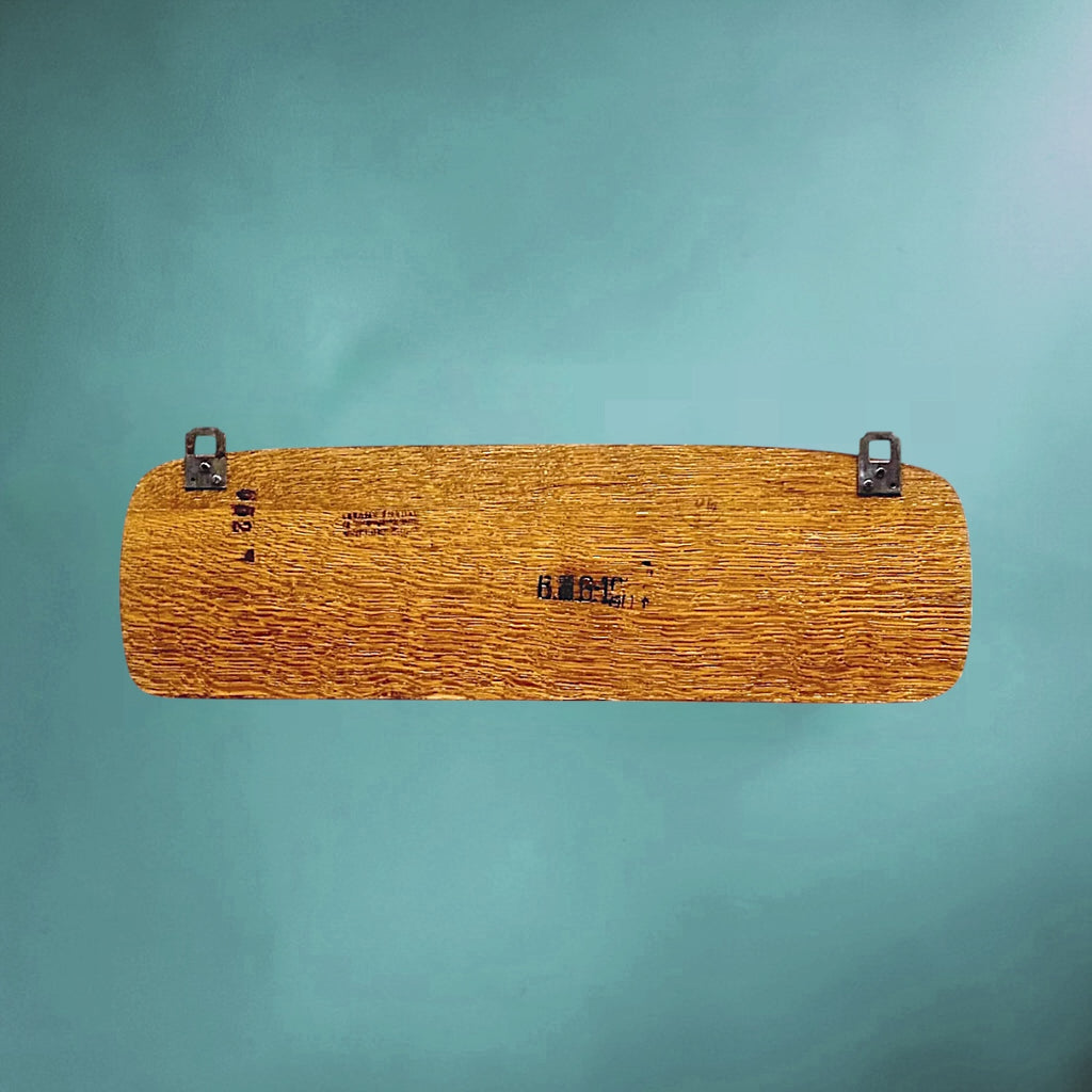 Portemanteau Mural Vintage en Bois avec Miroir Biseauté et 4 Patères - Années 50-60