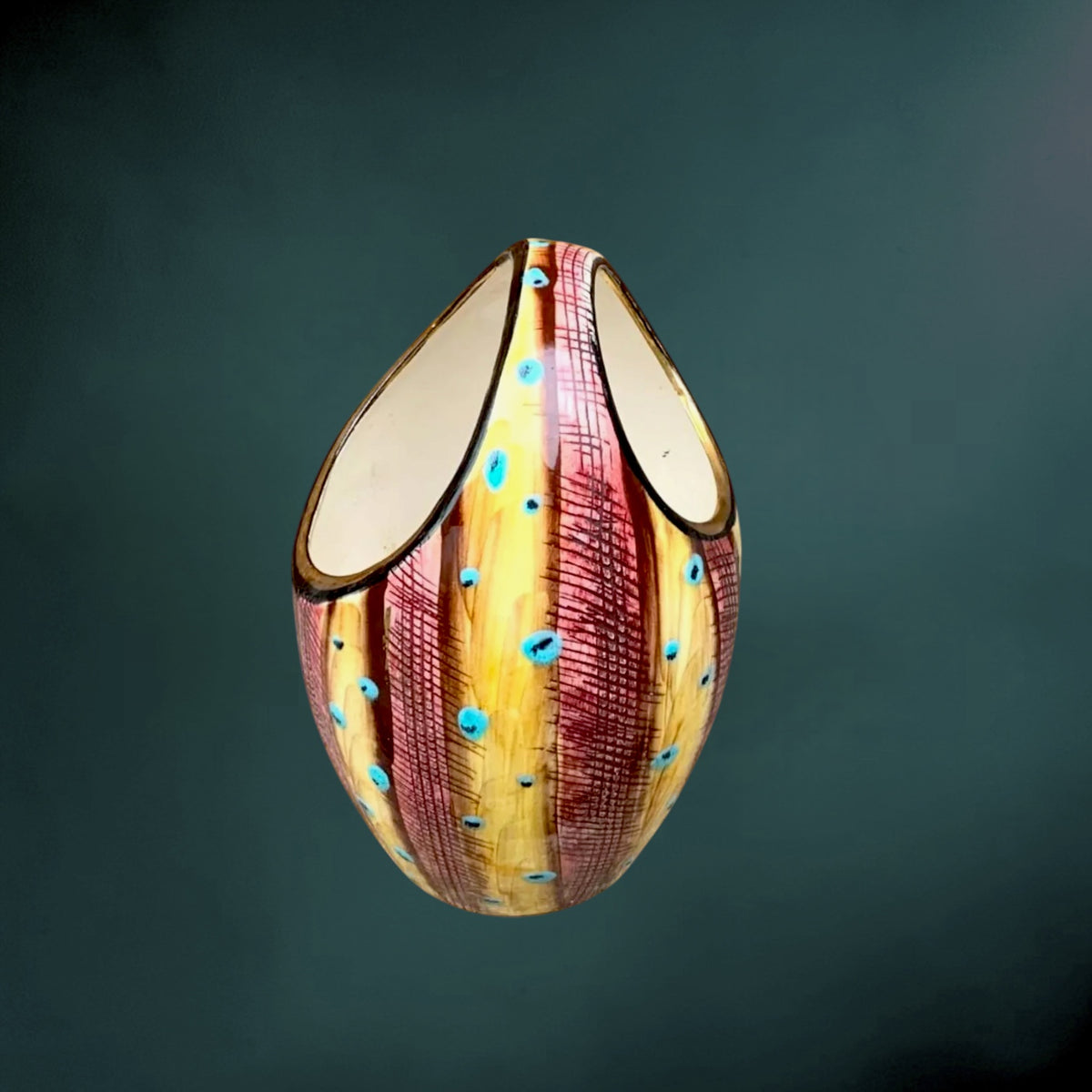 Vase Asymétrique Hubert Bequet – Quaregnon, Belgique – Années 50-60