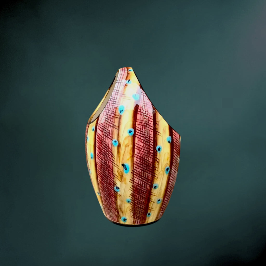 Vase en Faïence Émaillée Hubert Bequet à Double Ouverture – Années 50-60