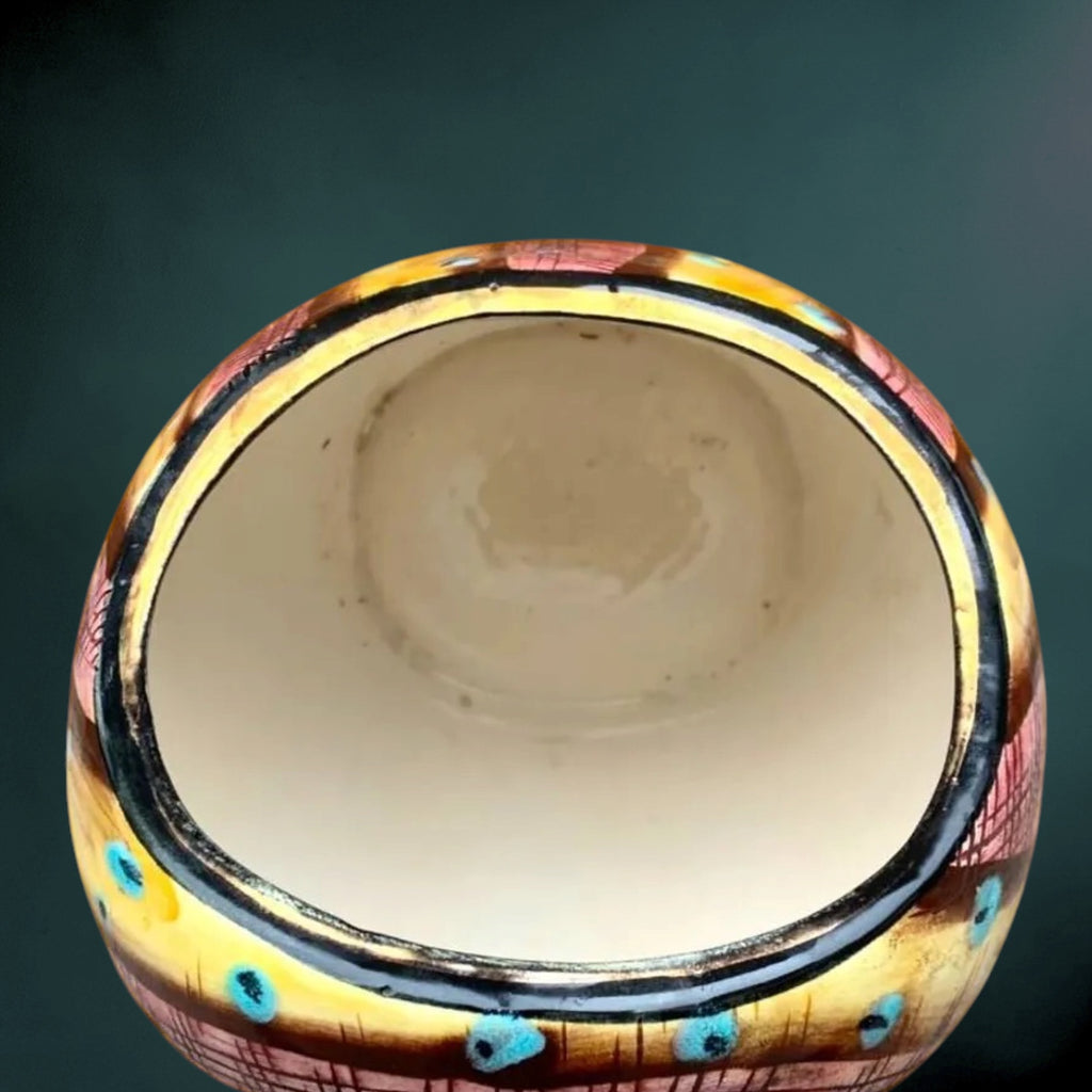 Vase en Faïence Émaillée Hubert Bequet à Double Ouverture – Années 50-60
