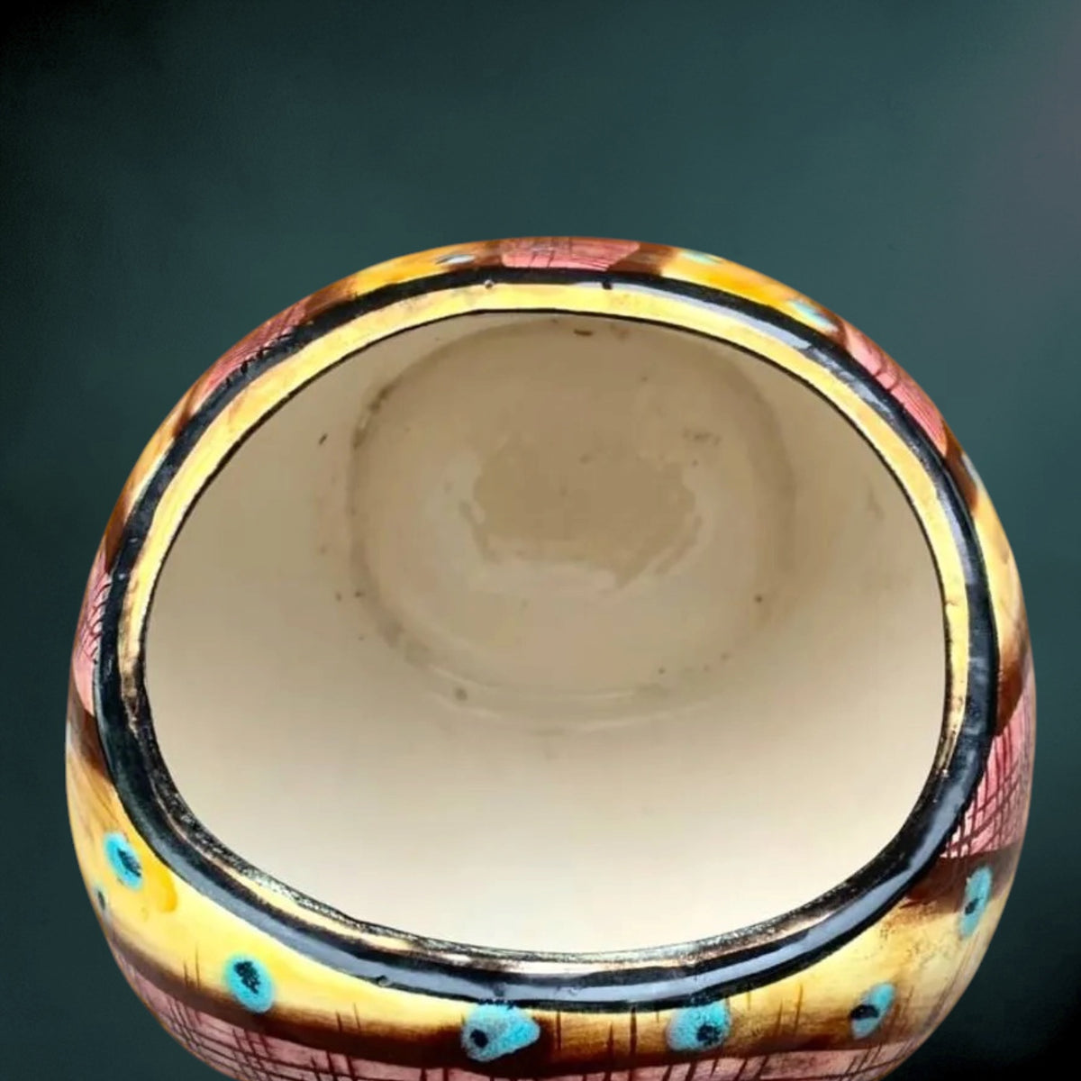 Vase en Faïence Émaillée Hubert Bequet à Double Ouverture – Années 50-60