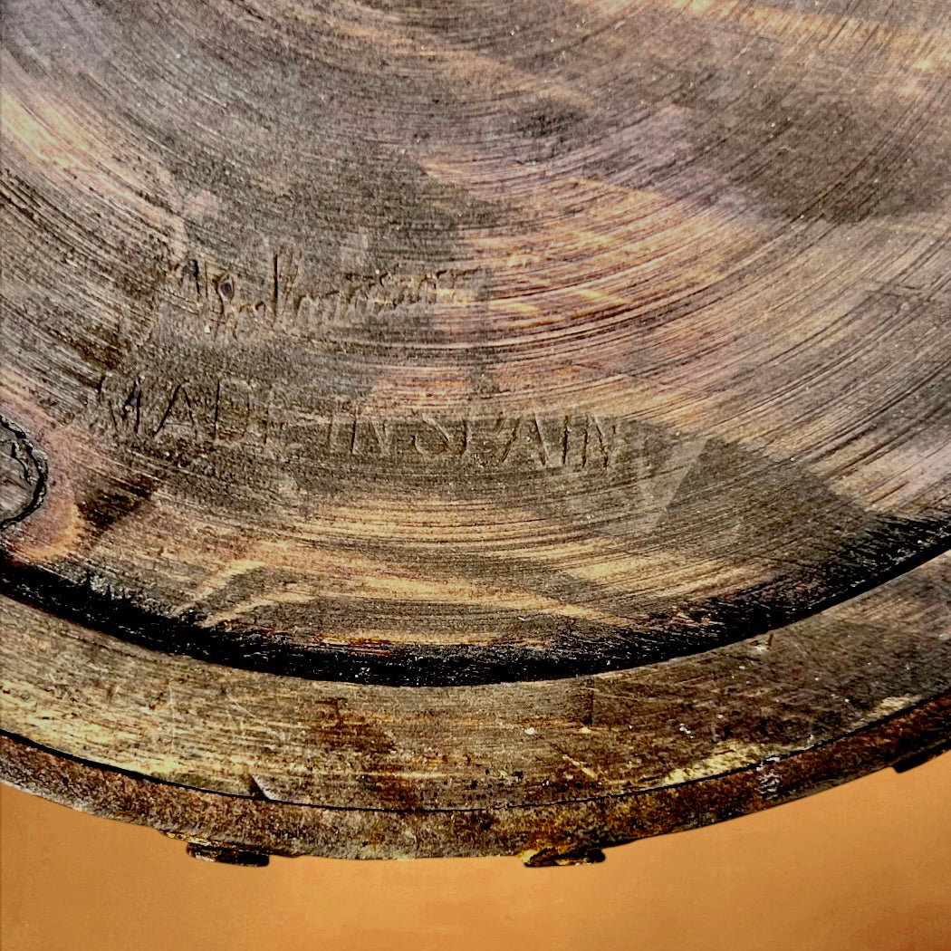 Ancien Seau Rustique Valmazan En Cuir Et Bois Made In Spain – Années 60