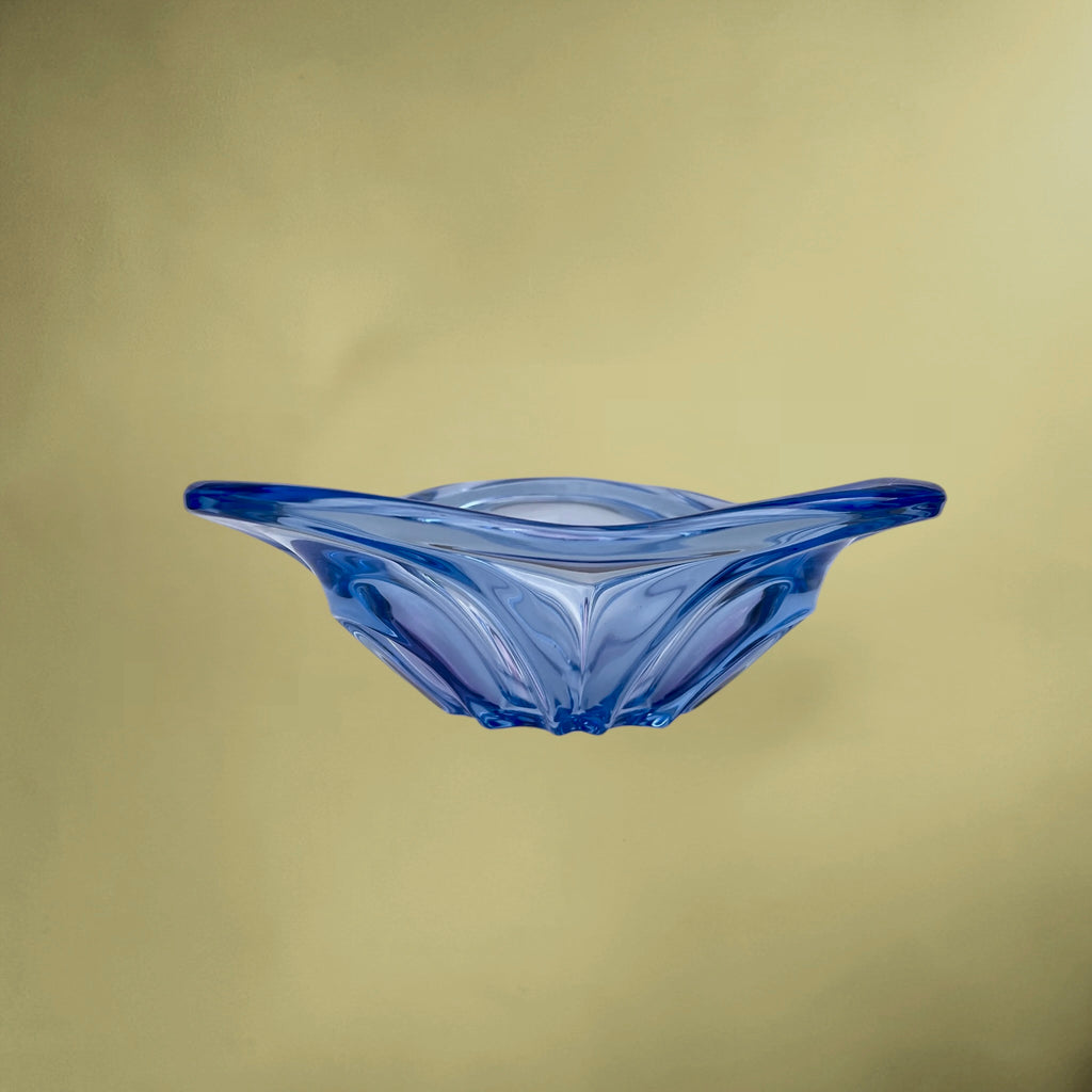 Coupe Waltherglas en Verre Bleu et Lilas – Années 1980